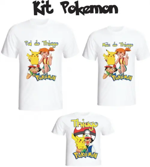 Camiseta P.o.k.e.m.o.n Kit /03 Camisetas - Personalizada