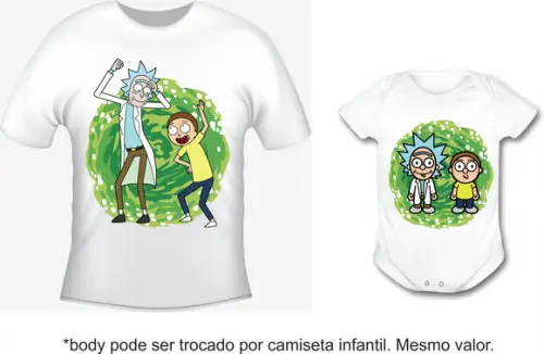 Camiseta Pai Fã de R.I.C.K.Y. AND M.O.R.T.Y - Kit c/02