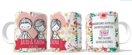 Caneca Lembrança Agradecimento Casamento Personalizada