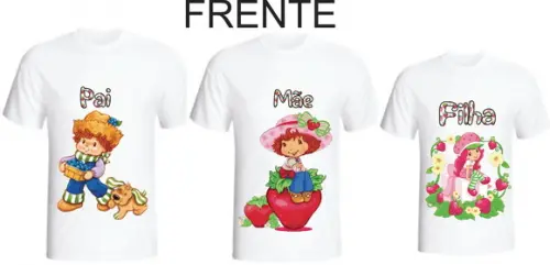 Camiseta Moranguinho Festa Kit /03 Camisetas - Personalizada