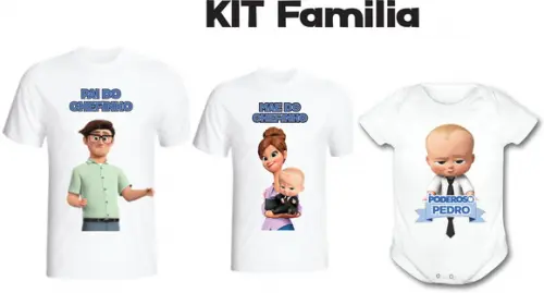 Kit Poderoso Chefinho Kit /02 Camisetas e Body