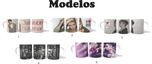 Caneca Justin Bieber - escolha seu modelo
