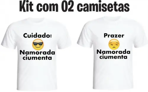Camiseta Namorado E Namorada Ciumenta - Kit C/02