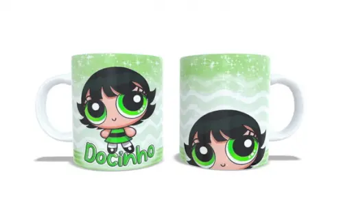 Caneca Meninas Super Poderosas Lindinha Docinho Florzinha