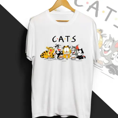 Camiseta Cats Gatos Catlovers Cartoon