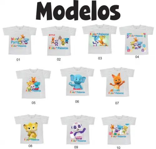 Camiseta Festa das Palavras Infantil Adulto - Personalize