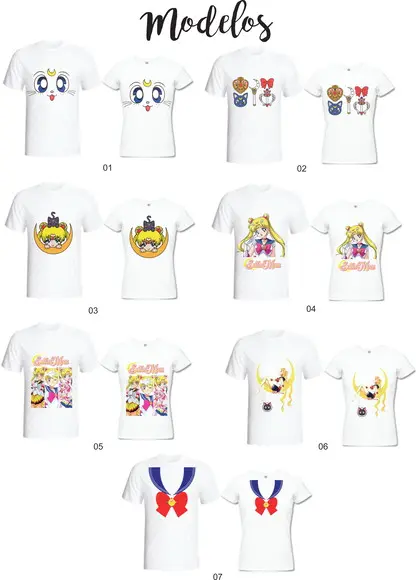 Camiseta Sailor Moon - Escolha Seu Modelo