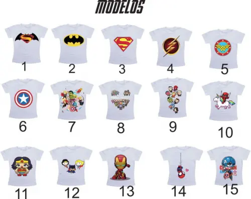 Camiseta Marvel Avengers Vingadores e Dc Heróis