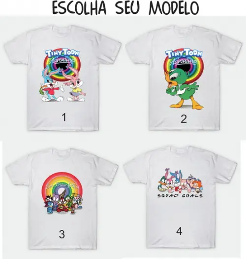 Camiseta Tiny Toons - Escolha Eu Modelo