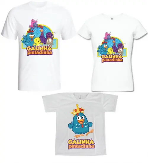 Camiseta Galinha Pintadinha Kit /03 - Personalizada