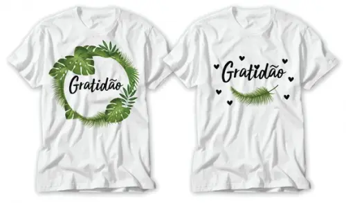 Camiseta Gratidão Kit com 02 Camisetas