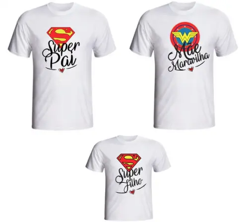 Camiseta Eu tenho Uma Super Família Kit /03 camisetas