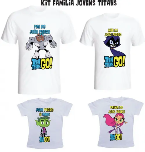 Camiseta Jovens Titãs Kit /04 - Personalizada