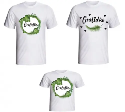 Camiseta Gratidão Kit com 03 Camisetas