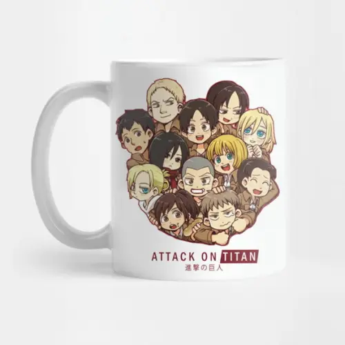 Caneca Attack On Titan Full Team Chibi