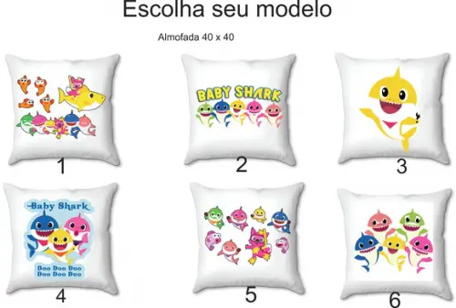 Almofada 40 x 40 - B.a.b.y. S.h.a.r.k - Escolha Seu Modelo