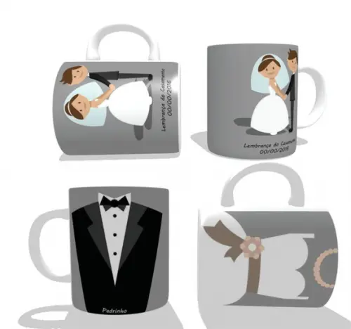 Caneca Casamento Kit C/02 Canecas - Lembrança