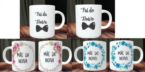 Caneca Casamento Pais Dos Noivo/noiva - Kit C/04