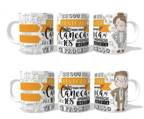 Caneca Advogado - Advogada - Não Toque nessa Caneca
