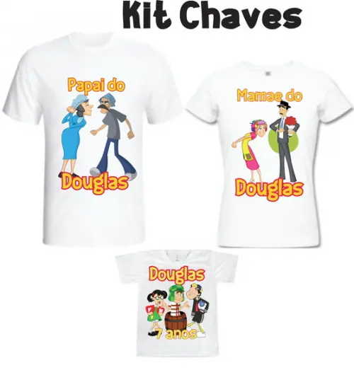Camiseta Kit Família Turma do Chaves c/03 - Personalizada