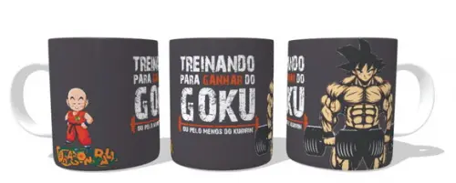 Caneca Dragon Ball Z Goku Kuririn - Treinando