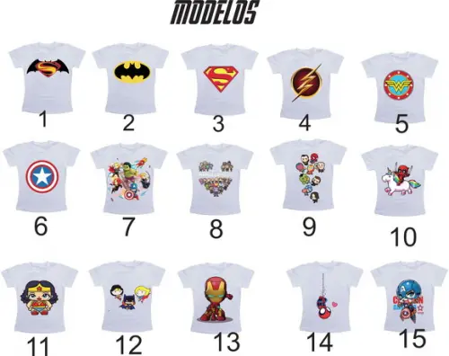Camiseta Marvel Vingadores e Dc Heróis - Escolha seu Modelo