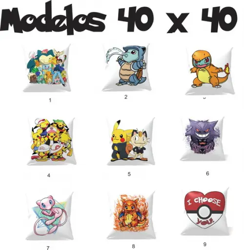 Almofada 40 x 40 - P.o.k.e.m.o.n - Escolha Seu Modelo