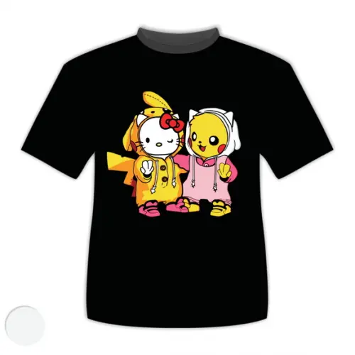Camiseta P.i.k.a.c.h.u E Hello Kitty
