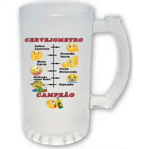 Caneca de Chopp Cerveja Smiles Emoticon Fases da Birita