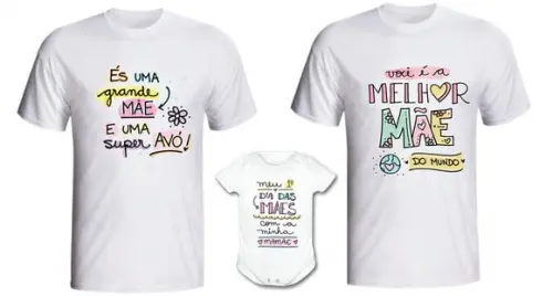 Camiseta Dia das Mãe Kit/03 Avó, Mãe Netinha ou Netinho
