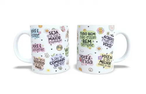 Caneca Good Vibes Mensagens Positivas