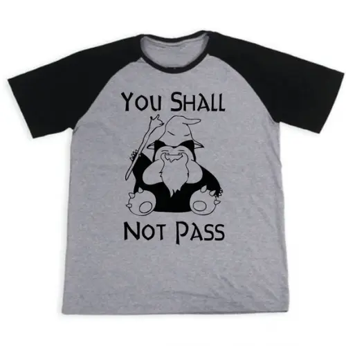 Camiseta You Shall Not Pass Snorlax Raglan
