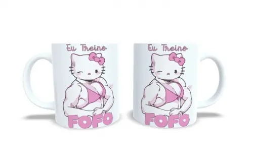 Caneca Eu Treino Fofo Cute Hello