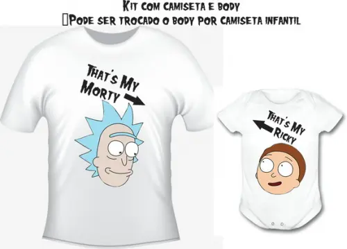 Camiseta e Body R.i.c.k.y. And M.o.r.t.y Kit com 02