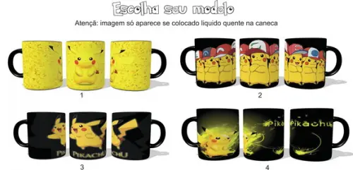 Caneca P.i.k.a.c.h.u Mágica - P.o.k.e.mon Escolha Seu Modelo