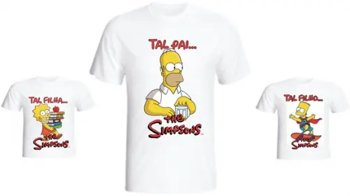 Camisetas Tal Pai Tal Filho, Tal Filha - Homer, Lisa, Bart