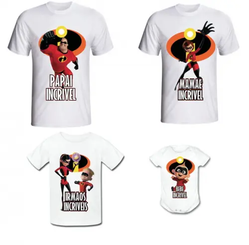 Camiseta Os Incríveis Kit /03 Camisetas + Body Bebê