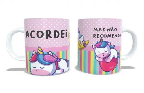 Caneca Unicornio Acordei Mas Não Recomendo