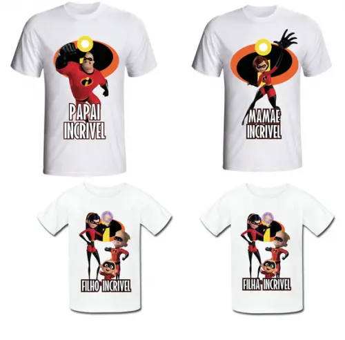 Camiseta Os Incríveis Kit /04 Camisetas - Infantis E Adulto