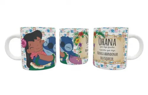 Caneca Ohana Lilo e Stitch