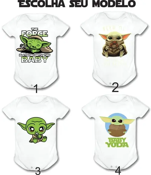 Body para Bebê Baby Yoda - Escolha Seu Modelo