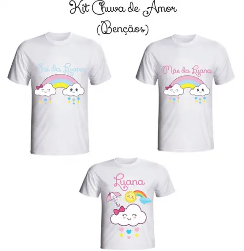 Camiseta Chuva de Amor - Bênçãos Kit /03 - Personalizada