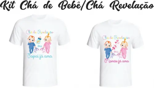 Camiseta Chá Bebê/Revelação - Babies - Kit c/2 camisetas