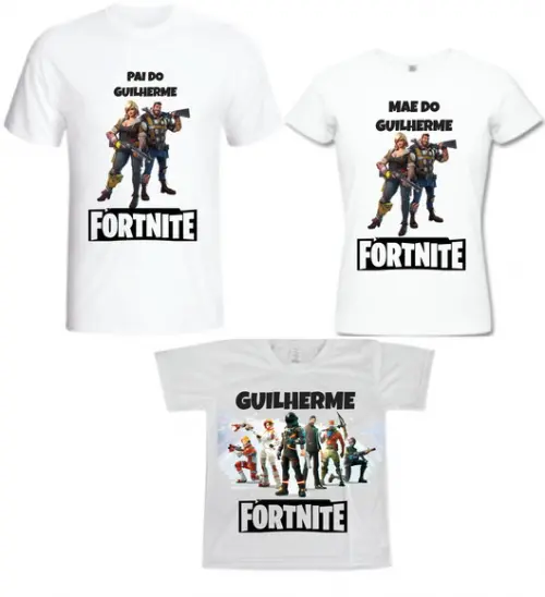 Camiseta F.O.R.T.N.I.T.E Kit /03 camisetas - Personalizada