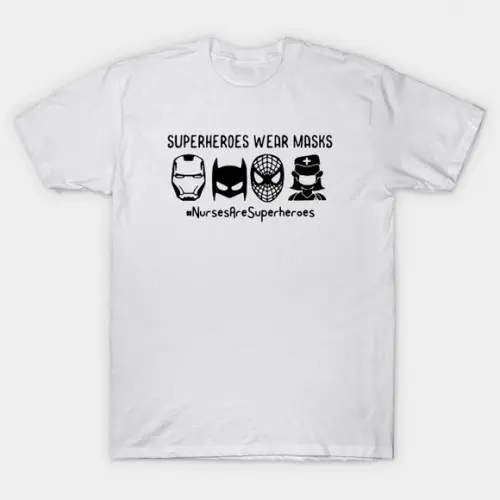 Camiseta Camiseta Superheroes Wear Masks Nurses