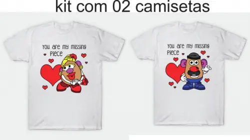 Camiseta Mrs e Mr Potato Head Toy Story Kit C/02