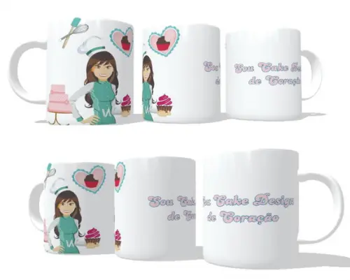 Caneca Profissão Cake Design - Personalizável