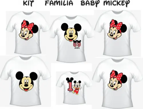 Camiseta Camiseta Kit Baby Mickey Kit C/06 - Personalizadas