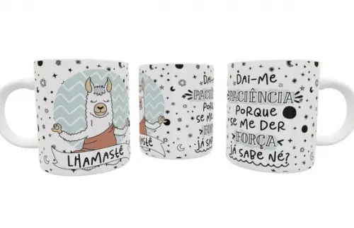 Caneca Lhamastê Dai-me Paciência - lhama