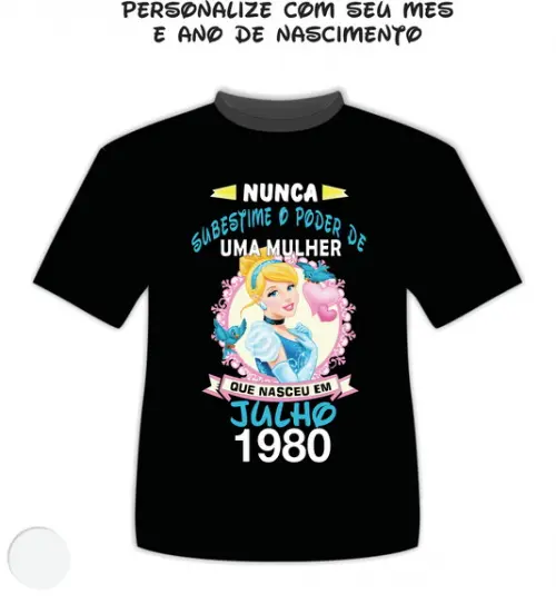 Camiseta Personalizada Cinderella Nunca Subestime